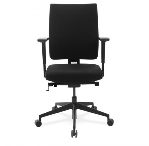 Viasit Lineo bureaustoel inclusief zitdiepte verstelling  - 2D hoogte en breedte verstelbaar - Zwart - zonder verstelbare lendensteun - Gestoffeerd - Zachte wielen - Zonder dynamische zitneig Gestoffeerd - 2D-2