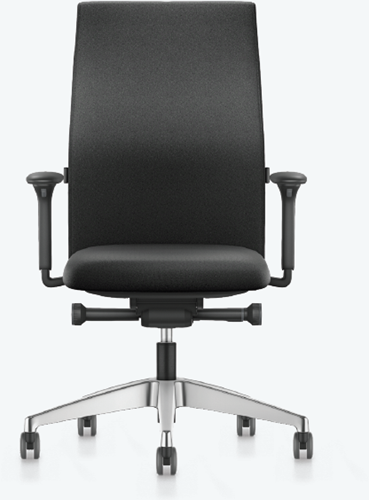 7ven Pro bureaustoel met synchroontechniek, zitting en rug gestoffeerd, zitdiepteverstelling en 4D armlegger - Phoenix Zwart (YP009)