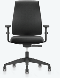 7ven Comfort bureaustoel met autolift techniek, zitting en rug gestoffeerd, zitdiepteverstelling en 2D armlegger