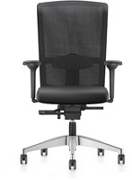 7ven Premium bureaustoel met synchroontechniek, zitting gestoffeerd, rugleuning netbespanning, zitdiepteverstelling en 4D-NPR armlegger-3