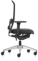 7ven Premium bureaustoel met synchroontechniek, zitting gestoffeerd, rugleuning netbespanning, zitdiepteverstelling en 4D-NPR armlegger-2