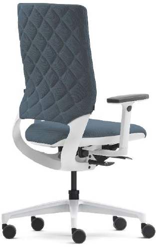 Klöber Mera Diamond bureaustoel, rondom gestoffeerde rugleuning, zitdiepte- en zitneigverstelling, 3D armleggers - Cura antraciet - Zwart - Softwielen voor harde vloer-2