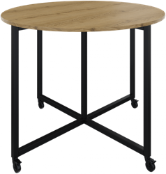 Move Rond bespreek- en lunchtafel, met blad Ø140 cm, hoogte, incl. 4 wielen