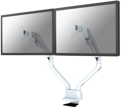Flatscreenarm Newstar FPMA-D750D voor 2 schermen met bureauklem Wit