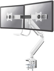 Flatscreenarm Newstar NM-D775DX voor 2 schermen met bureauklem wit