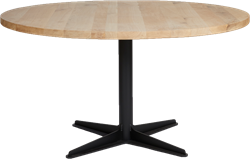 Nova tafel rond met rechte randafwerking, zwart gebeitst.