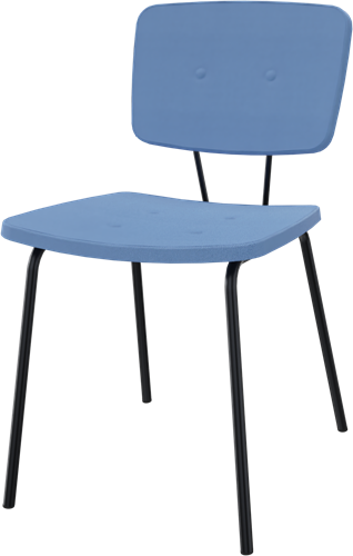 Forza bezoekersstoel, hoogte 46cm, met 4-poots metalen frame, zitting en rug gestoffeerd 5cm dik, incl. vildtoppen