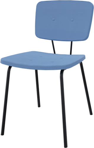 Forza bezoekersstoel, hoogte 46cm, met 4-poots metalen frame, zitting en rug gestoffeerd 5cm dik, incl. viltdoppen 