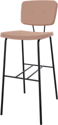 Forza barstoel, hoogte 82cm, met 4-poots metalen frame, zitting en rug gestoffeerd 5cm dik, incl. vildtoppen