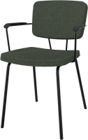 Forza bezoekersstoel, hoogte 46cm, met 4-poots metalen frame, zitting en rug gestoffeerd 5cm dik, incl. viltdoppen -2
