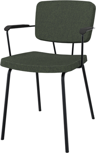 Forza bezoekersstoel, hoogte 46cm, met 4-poots metalen frame, zitting en rug gestoffeerd 5cm dik, incl. vildtoppen-2