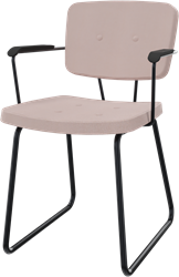 Forza bezoekersstoel met armleggers, hoogte 46cm, met metalen sledeframe, zitting en rug in gestoffeerd 3cm dik, zonder vildtoppen