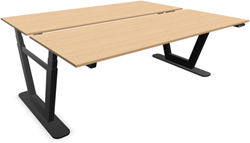 Vepa Parq duo Bureau (2 werkplekken) zit/sta elektrisch verstelbaar 65-130cm, bediening display met memory onder werkblad
