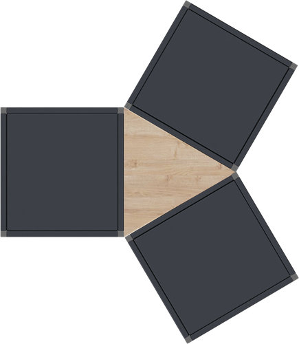 Huislijn Flexwall hoekblad, per stuk, koppelbaar, kleur wit, vorm piramide voor koppelen van 3 flexwall frames.-2