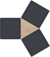 Huislijn Flexwall hoekblad, per stuk, koppelbaar, kleur zwart, vorm piramide voor koppelen van 3 flexwall frames.-2