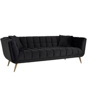 Bank Huxley Velvet, poten brushed gold, kleur Quartz Antraciet 801