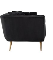 Bank Huxley Velvet, poten brushed gold, kleur Quartz Antraciet 801-2