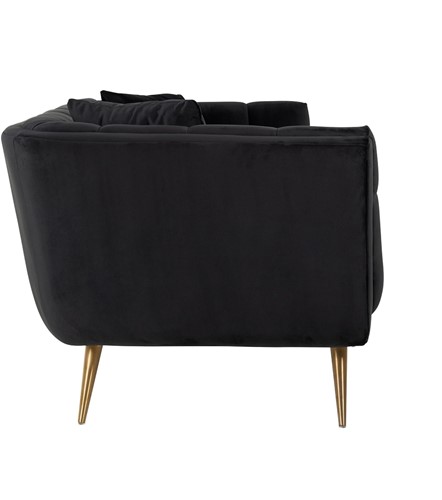 Bank Huxley Velvet, poten brushed gold, kleur Quartz Antraciet 801-2