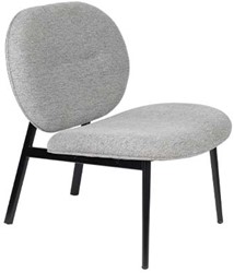 Zuiver Lounge stoel Spike. Rugleuning en zitting in 100% polyester stof, frame 4-poots gepoedercoat stalen poten in zwart