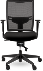 Two bureaustoel, in stof Oasis en mesh K&R zwart, voorzien van hoogte en breedte verstelbare armleggers