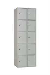 Lockerkast 2-delig 4-hoog met cilinderslot (16 lockers) 180x160x50mm (hxbxd), compleet metaal