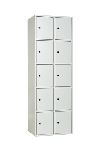 Lockerkast 5-hoog wit met cilinderslot (25 lockers)