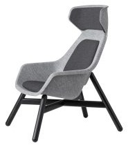 Felt Relax Fauteuil hoog met houten 4-poots frame