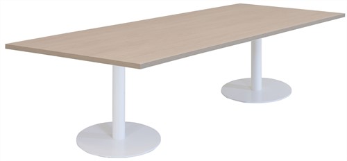 Huislijn kolom tafel recht met ronde voet, vaste hoogte 75cm