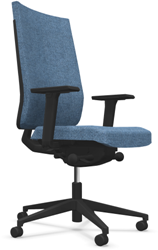 Viasit Lineo bureaustoel inclusief zitdiepte verstelling, armlegger 2D hoogte en breedte verstelbaar, Gestoffeerd in 5310 Step Melange, incl. Zachte wielen Gestoffeerd - 2D