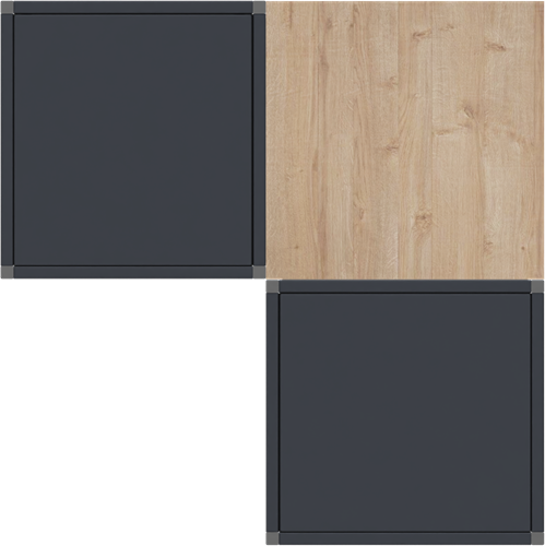Huislijn Flexwall hoekblad, per stuk, koppelbaar, kleur zwart, vorm vierkant.-2