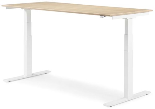 Voortman Hi Tee zit/sta bureautafel t.b.v. kopse kant DUO werkplek 189x80cm, elektrisch verstelbaar 65-130cm, incl. hoog/laag bediening en melamine blad