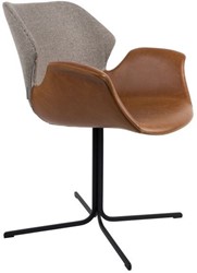 Zuiver stoel Nikki armchair met zwart gepoedercoat stalen frame met kunststof poten Afname 2 stuks